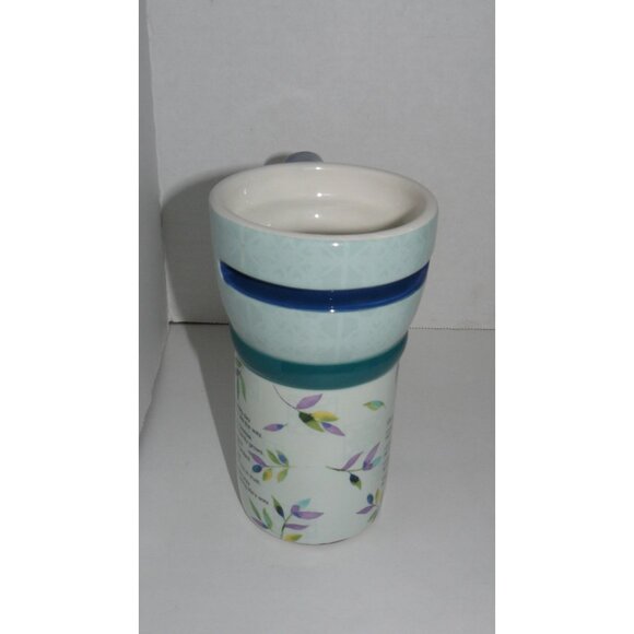 Rare A Fathers Prayer Ceramic Travel Mug With Blue Handle & Leaf Design SEE - Picture 6 of 6